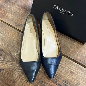 Talbots Navy Leather Pointed Heels
